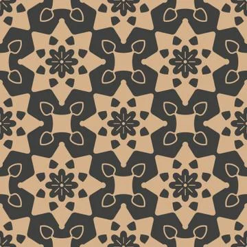 Vector damask seamless retro pattern background botanic garden star cross fra 스톡 일러스트