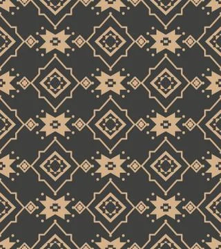 Vector damask seamless retro pattern background star check geometry cross flo Stock Illustration