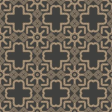 Vector damask seamless retro pattern background square round cross frame chai Illustrazione stock