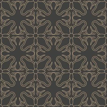 Vector damask seamless retro pattern background botanic garden plant frame vi Stock Illustration