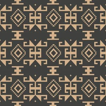 Vector damask seamless retro pattern background geometry polygon check triang Illustrazione stock