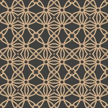 Vector damask seamless retro pattern background round curve cross flower fram Illustrazione stock