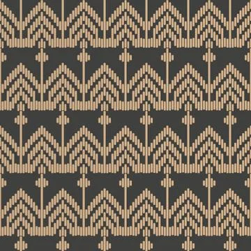 Vector damask seamless retro pattern background triangle geometry check stitc Illustrazione stock
