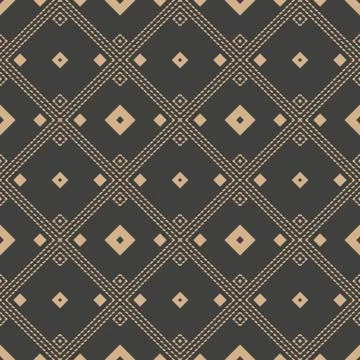 Vector damask seamless retro pattern background square check geometry orienta 库存插图
