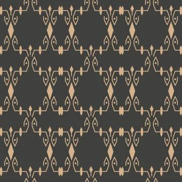 Vector damask seamless retro pattern background spiral cross frame chain vine Stock Illustration