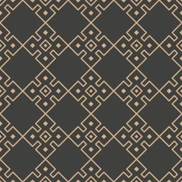 Vector damask seamless retro pattern background geometry check polygon cross  Illustrazione stock