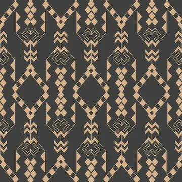Vector damask seamless retro pattern background check geometry triangle cross 库存插图