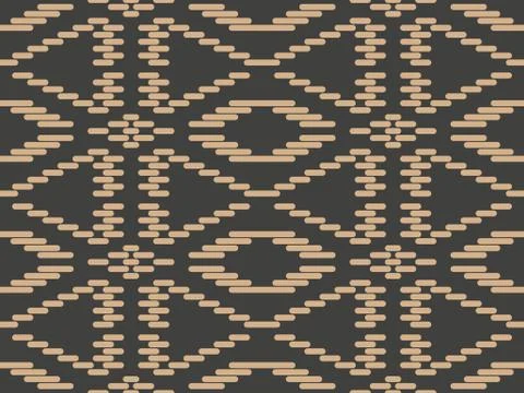 Vector damask seamless retro pattern background check stitch geometry triangl Stock Illustration