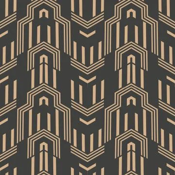 Vector damask seamless retro pattern background polygon geometry cross wave f Stock Illustration