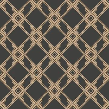 Vector damask seamless retro pattern background aboriginal geometry square ch Stock Illustration