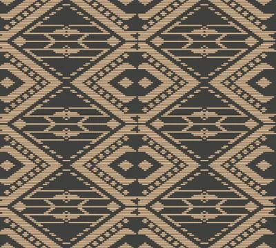 Vector damask seamless retro pattern background aboriginal geometry check sti Illustrazione stock