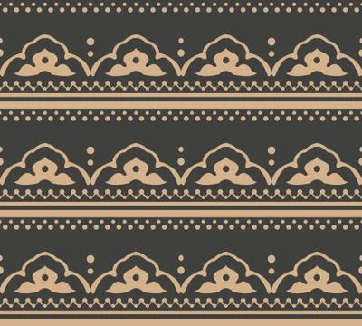 Vector damask seamless retro pattern background curve cross geometry frame li 库存插图