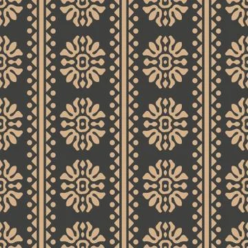 Vector damask seamless retro pattern background round cross oriental flower k Illustrazione stock