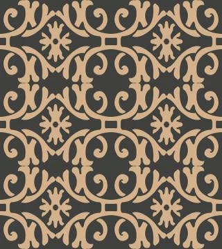 Vector damask seamless retro pattern background spiral curve cross oriental b Stock Illustration