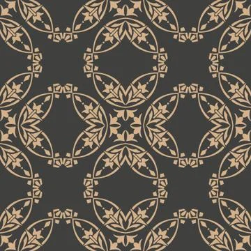 Vector damask seamless retro pattern background oval curve cross frame vine l Stock Illustration