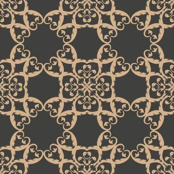 Vector damask seamless retro pattern background botanic garden spiral curve c 스톡 일러스트