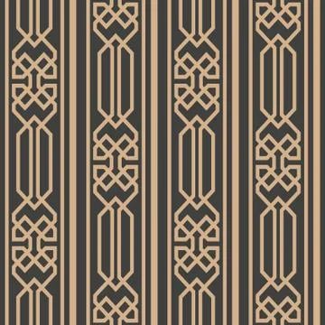 Vector damask seamless retro pattern background polygon geometry cross frame  Stock Illustration