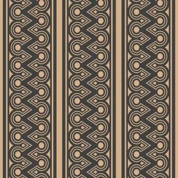 Vector damask seamless retro pattern background round triangle aboriginal geo Stock Illustration