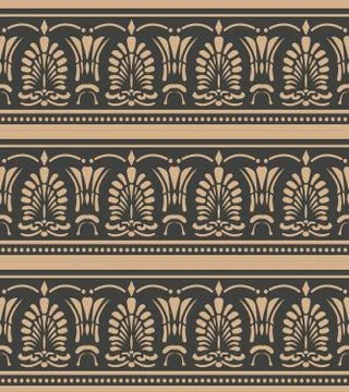 Vector damask seamless retro pattern background botanic garden aboriginal cur Illustrazione stock
