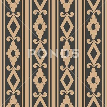 Vector damask seamless retro pattern background check spiral curve cross flow Stock Illustration