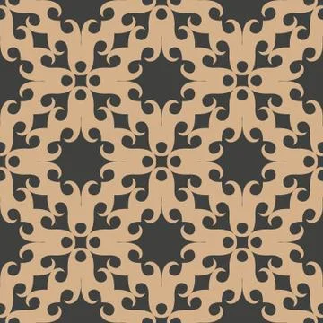 Vector damask seamless retro pattern background spiral curve cross geometry f Illustrazione stock