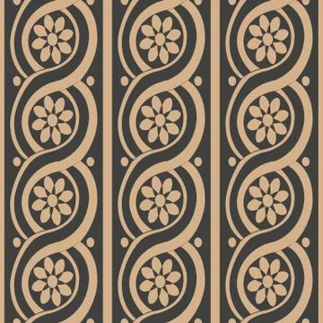 Vector damask seamless retro pattern background spiral round curve cross fram 스톡 일러스트