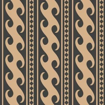 Vector damask seamless retro pattern background spiral curve cross wave cross Stock Illustration