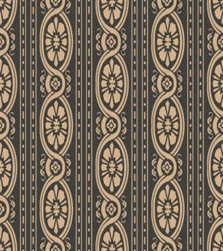 Vector damask seamless retro pattern background round oval curve cross botani 스톡 일러스트