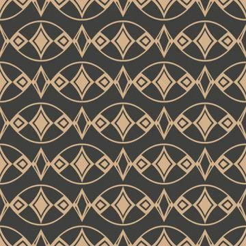 Vector damask seamless retro pattern background oval curve cross geometry dia Illustrazione stock
