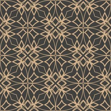 Vector damask seamless retro pattern background curve cross geometry frame ch Illustrazione stock