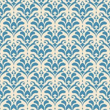 Vector damask simple floral pattern Illustrazione stock