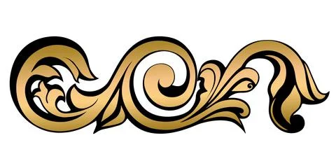 Vector damask vintage baroque scroll ornament. Victorian monogram heraldic swirl Stock Illustration