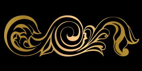 Vector damask vintage baroque scroll ornament. Victorian monogram heraldic swirl Stock Illustration