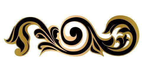 Vector damask vintage baroque scroll ornament. Victorian monogram heraldic swirl Illustrazione stock