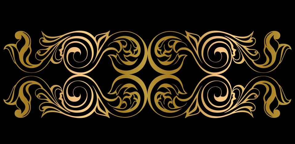 Vector damask vintage baroque scroll ornament. Victorian monogram heraldic swirl Stock Illustration