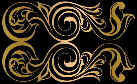 Vector damask vintage baroque scroll ornament. Victorian monogram heraldic swirl Stock Illustration