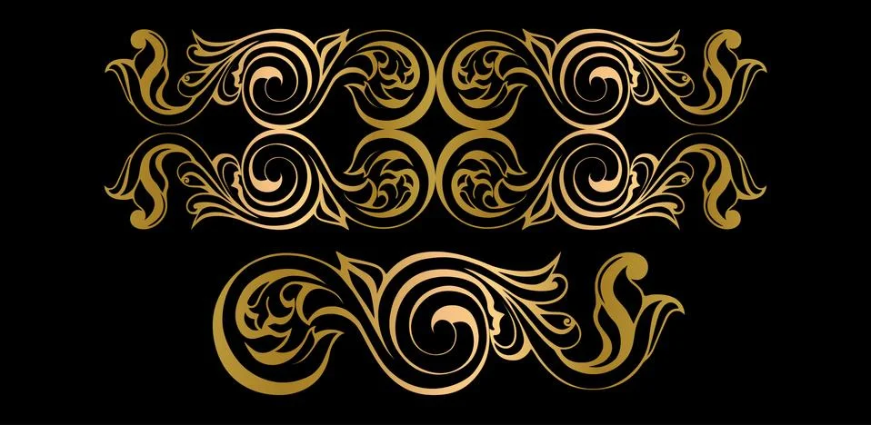 Vector damask vintage baroque scroll ornament. Victorian monogram heraldic swirl Stock Illustration