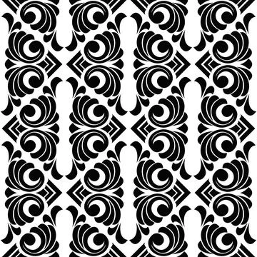 Vector damask vintage baroque scroll ornament swirl. Victorian monogram heral Stock Illustration