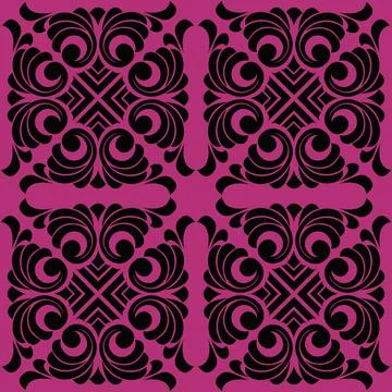 Vector damask vintage baroque scroll ornament swirl. Victorian monogram heral Stock Illustration