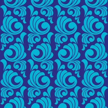 Vector damask vintage baroque scroll ornament swirl. seamless pattern Stock Illustration