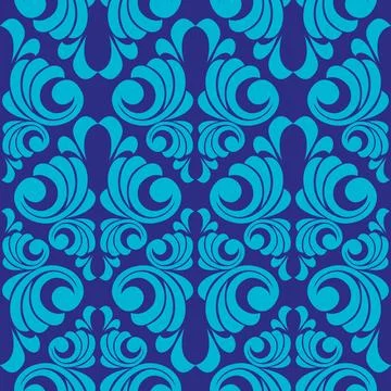 Vector damask vintage baroque scroll ornament swirl. seamless pattern Stock Illustration