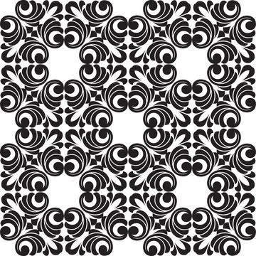 Vector damask vintage baroque scroll ornament swirl. seamless pattern Stock Illustration
