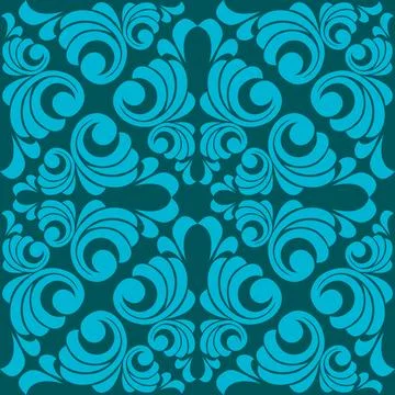 Vector damask vintage baroque scroll ornament swirl. seamless pattern Stock Illustration