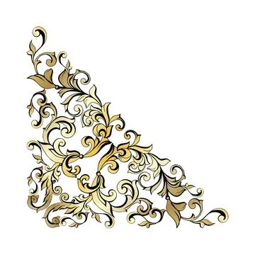 Vector damask vintage baroque scroll. Victorian monogram heraldic shield swirl. Stock Illustration
