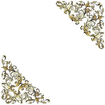 Vector damask vintage baroque scroll. Victorian monogram heraldic shield swirl. Stock Illustration