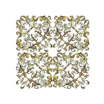 Vector damask vintage baroque scroll. Victorian monogram heraldic shield swirl. Stock Illustration