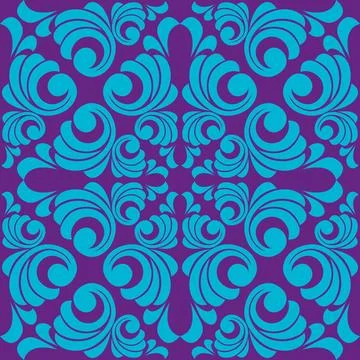 Vector damask vintage baroque scroll ornament swirl. seamless pattern Stock Illustration
