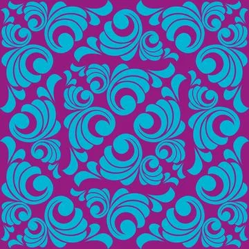 Vector damask vintage baroque scroll ornament swirl. seamless pattern Stock Illustration