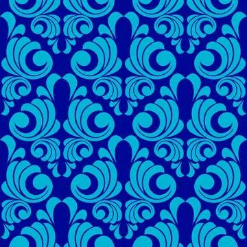 Vector damask vintage baroque scroll ornament swirl. seamless pattern Stock Illustration