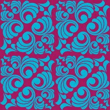 Vector damask vintage baroque scroll ornament swirl. seamless pattern Stock Illustration